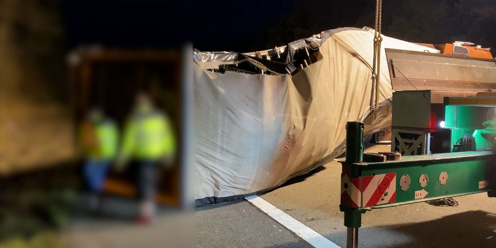 Lkw Unfall Auf Der A Vollsperrung Im Morgendlichen Berufsverkehr